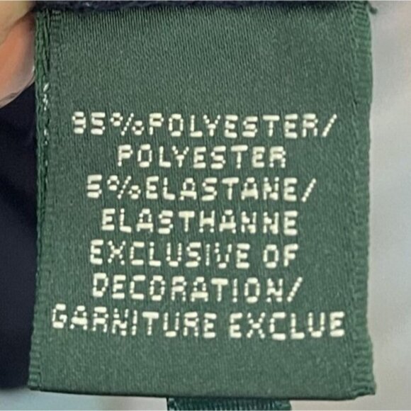 Lauren Ralph Lauren Evening Gown Size 8 Navy Blue Wrap Maxi Stretch Embellished - Picture 8 of 9